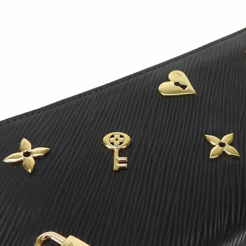 Louis Vuitton Long Wallet Lovelock Zippy Epi Noir Round Black LOUIS VUITTON M63991 Women's LV Leather Zip Around Gold