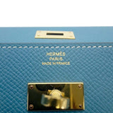 Hermes Kelly Wallet Long To-Go Shoulder Bag New Blue Jean Epson B Stamp