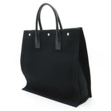 SAINT LAURENT PARIS YSL Yves Saint Laurent RIVE GAUCHE Tote Bag Canvas Leather Black 631382