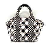 Chanel Bag Cruise Line Handbag Black x White Gingham Check Tote Women's Canvas CHANEL