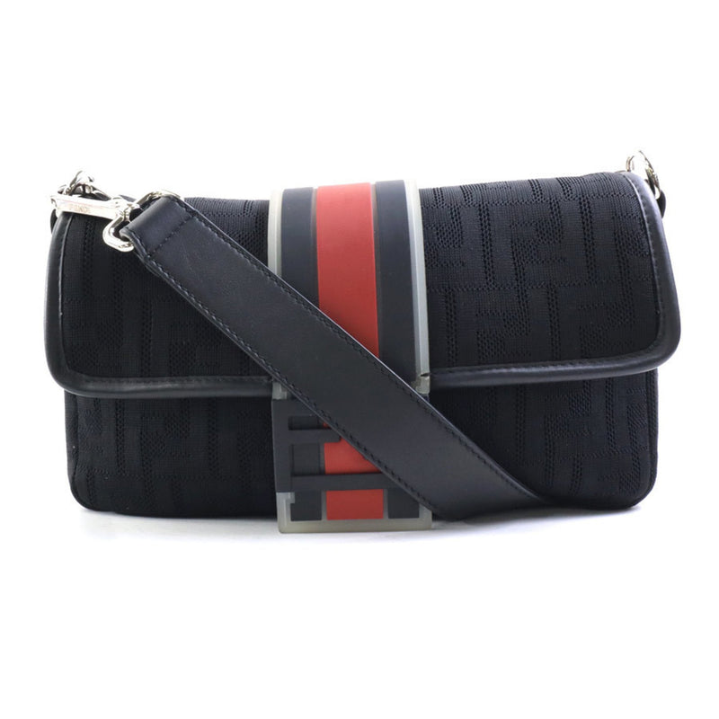 Fendi Zucca Men's Zucca Shoulder Bag Black,Red Color