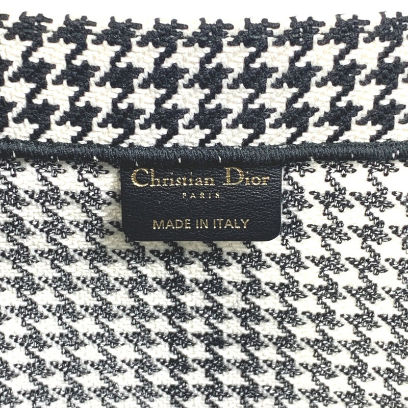 CHRISTIAN DIOR Houndstooth Shoulder Bag bag book tote Tote Bag White/Black