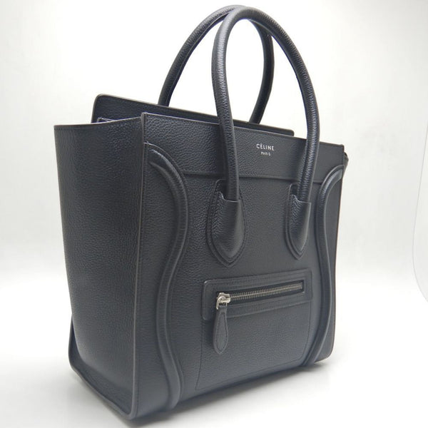 CELINE Luggage Micro Shopper 189793 Handbag Calf Black 252229