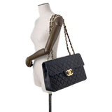 Chanel Chain Shoulder Bag Deca Matelasse 34 Coco Mark Lambskin A01094 CHANEL Matel Black