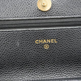 Chanel Shoulder Bag Matelasse Chain Caviar Skin Black Women's