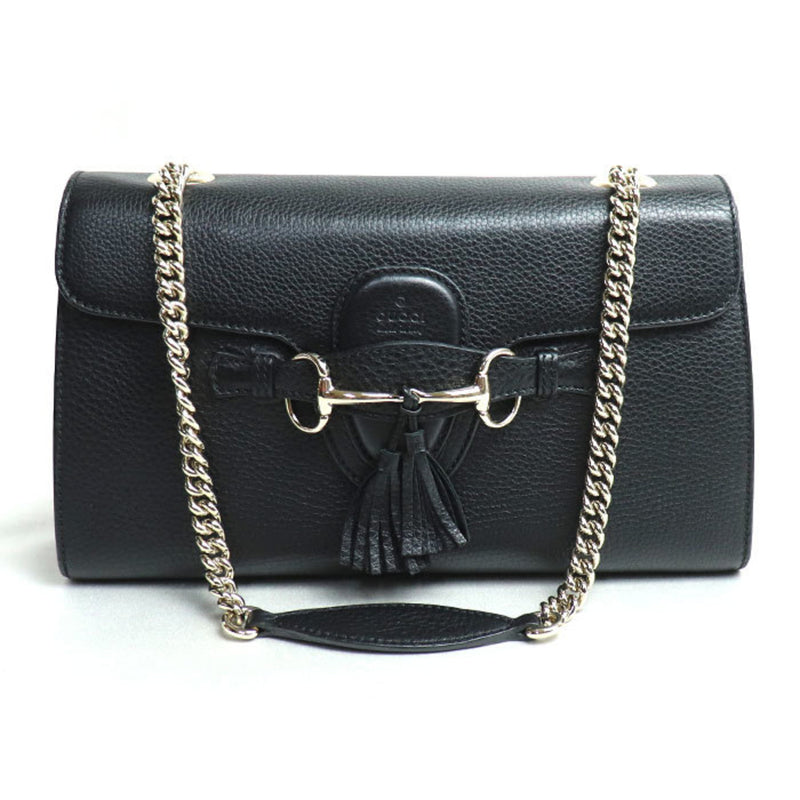 GUCCI Emily Chain Shoulder Bag Black 295402 Women's