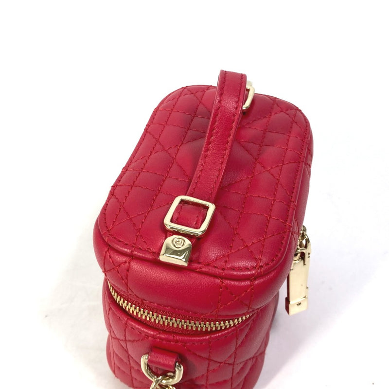 CHRISTIAN DIOR S0918ONMJ LADY CHRISTIAN DIOR LADY DIOR 2WAY Shoulder Bag Hand Bag Vanity bag RedBased