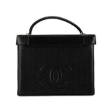 Chanel Coco Mark Handbag Vanity Bag Shoulder Black Leather Women's CHANEL