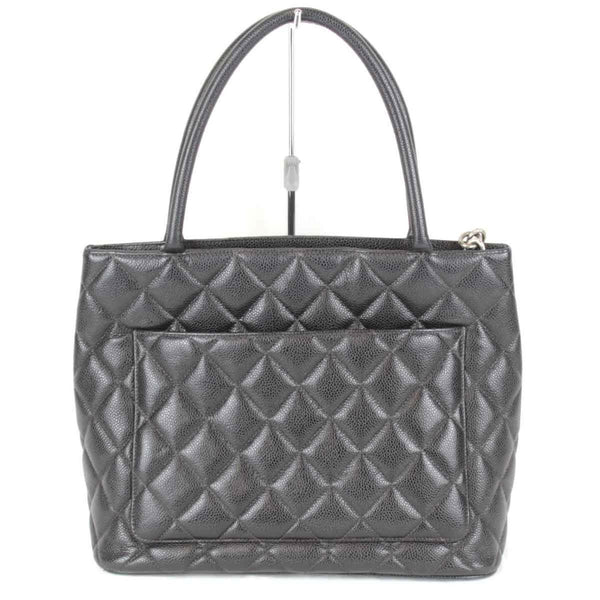 CHANEL Tote Bag Caviar Skin Black Women's