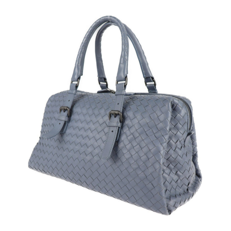 BOTTEGA VENETA Bottega Veneta Intrecciato Prusse Handbag 283363 Leather Light Blue Mini Boston Bag Tote