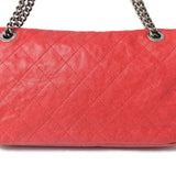 CHANEL chain shoulder bag caviar skin matelasse quilted stitch red silver