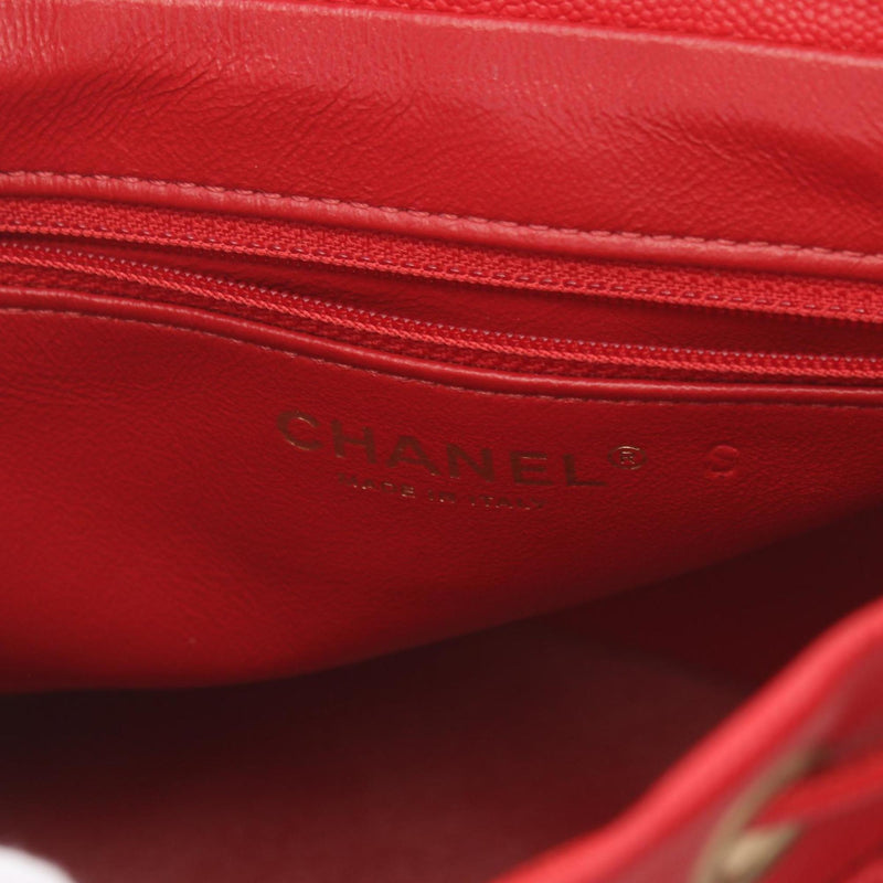 CHANEL CC Filigree Matelasse Rucksack Backpack Bag Caviar Skin Women's Red A57090