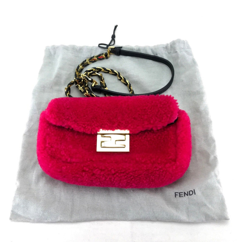 Fendi 8M0315 Crossbody Mini Pochette Shoulder Bag pink Fuchsia pink