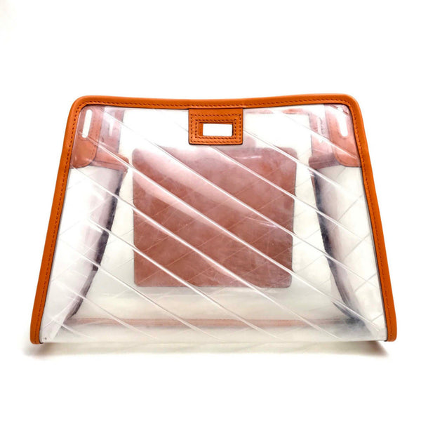 Fendi Customization Bag Peekaboo Cover Hand Bag Orange x clear