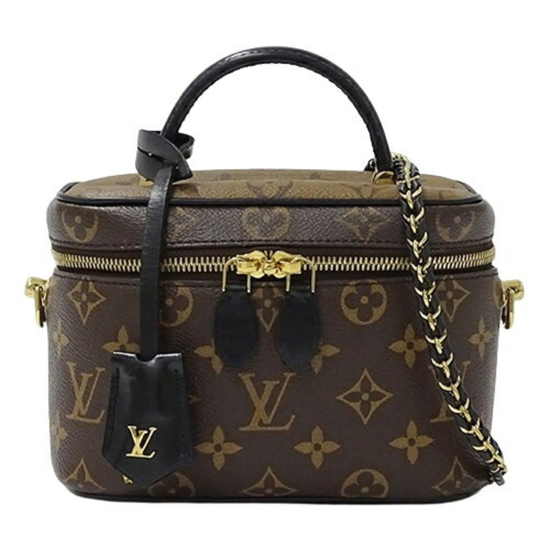 Louis Vuitton LOUIS VUITTON Bag Monogram Reverse Women's Handbag Shoulder 2way Vanity NV PM M45165 Brown Chain Compact