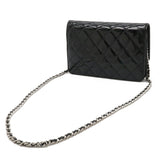 CHANEL Brilliant Matelasse Chain Wallet, Shoulder Pochette, Enamel Leather, Black 8692