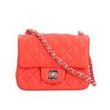 Chanel Matelasse Shoulder Bag Lambskin A35200 Red Women's CHANEL Chain