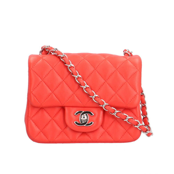 Chanel Matelasse Shoulder Bag Lambskin A35200 Red Women's CHANEL Chain