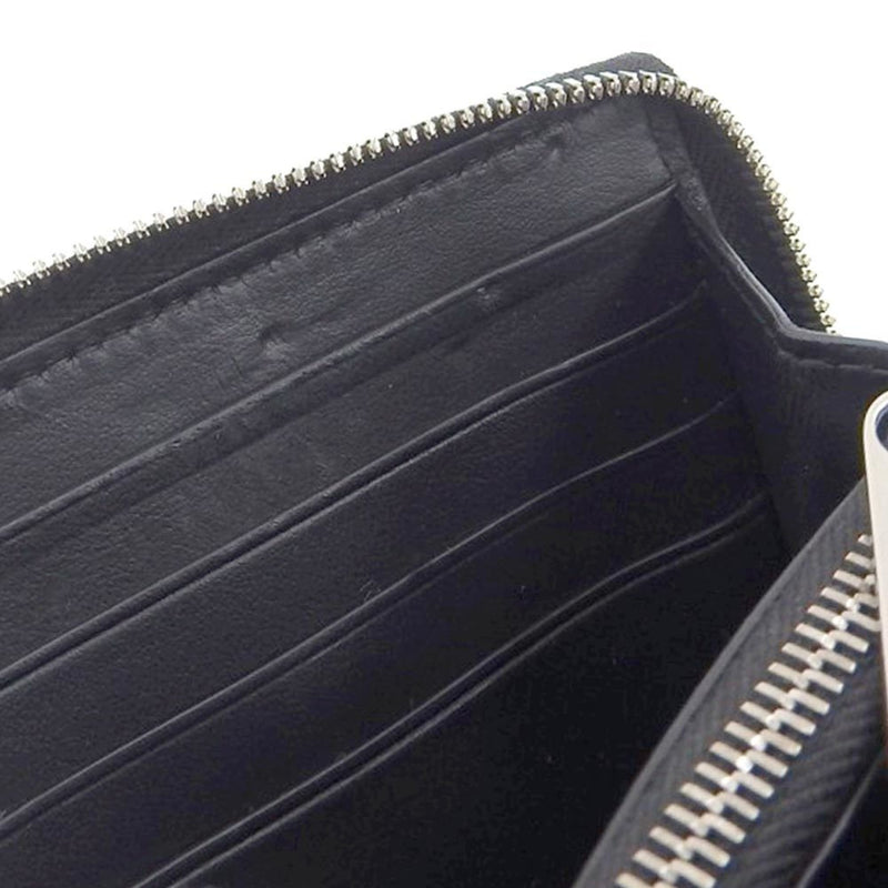 BOTTEGA VENETA Maxi Intrecciato Zip Around Wallet 690945 Long Leather Black