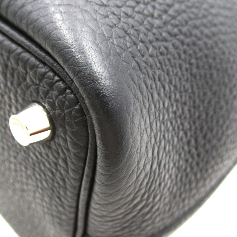 HERMES Picotin Lock PM Black Noir Taurillon Clemence Calfskin (cowhide)