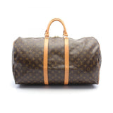 Louis Vuitton LOUIS VUITTON Keepall 55 Monogram Boston Bag Coated Canvas Leather Men's Women's Brown M41424