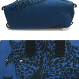 Hermes leopard tote bag blue x black