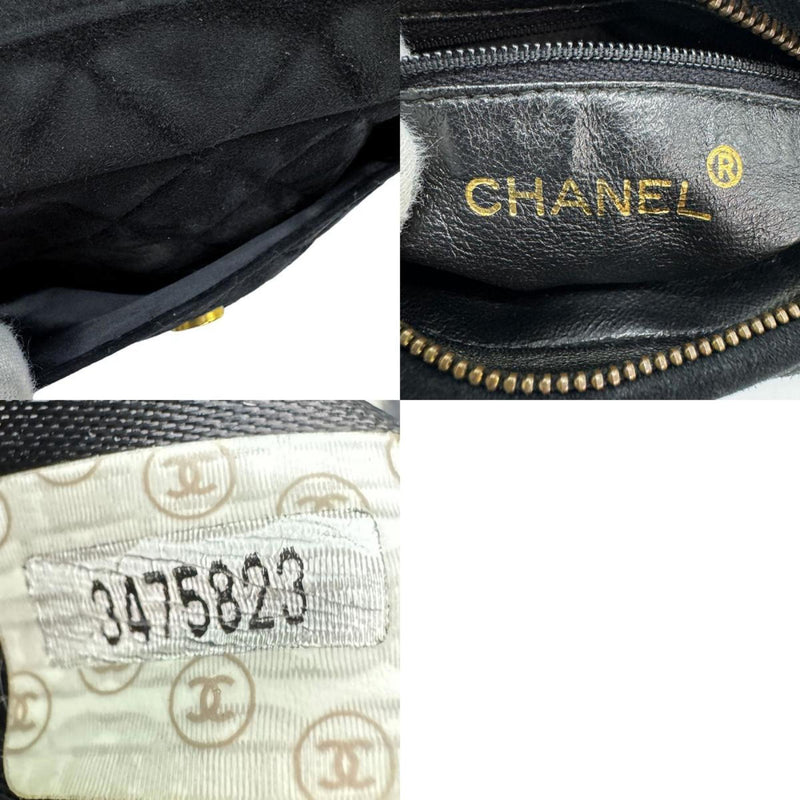 CHANEL Shoulder Bag Suede Black Women's z0571