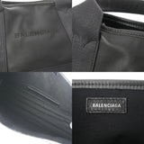 BALENCIAGA Navy Cabas XS Grey 390346 Women's Leather/Canvas Handbag