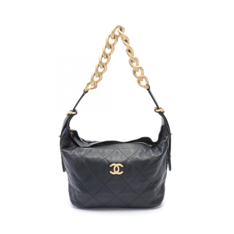 CHANEL Shoulder Bag Leather Women's Black