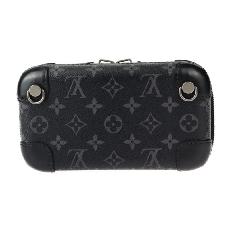 LOUIS VUITTON Louis Vuitton Horizon Clutch Shoulder Bag M45579 Monogram Eclipse Leather Black Grey Round Pochette Multi-Case