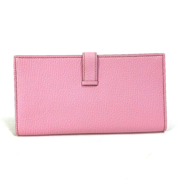 Hermes Long Wallet HHardware Two fold Long Wallet pink SilverHardware