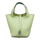 HERMES Picotin Lock PM Handbag Green Jaune Milton/Vert Taurillon Clemence leather Swift leather