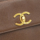 CHANEL Coco Mark Chain Shoulder Bag No. 3 Brown with sticker