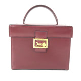 CELINE vintage Box BOX bag with mirror Hand Bag Bordeaux Based