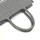 CHRISTIAN DIOR Houndstooth Shoulder Bag bag book tote Tote Bag White/Black