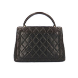 Chanel Matelasse Coco Mark Handbag Lambskin Black Women's CHANEL