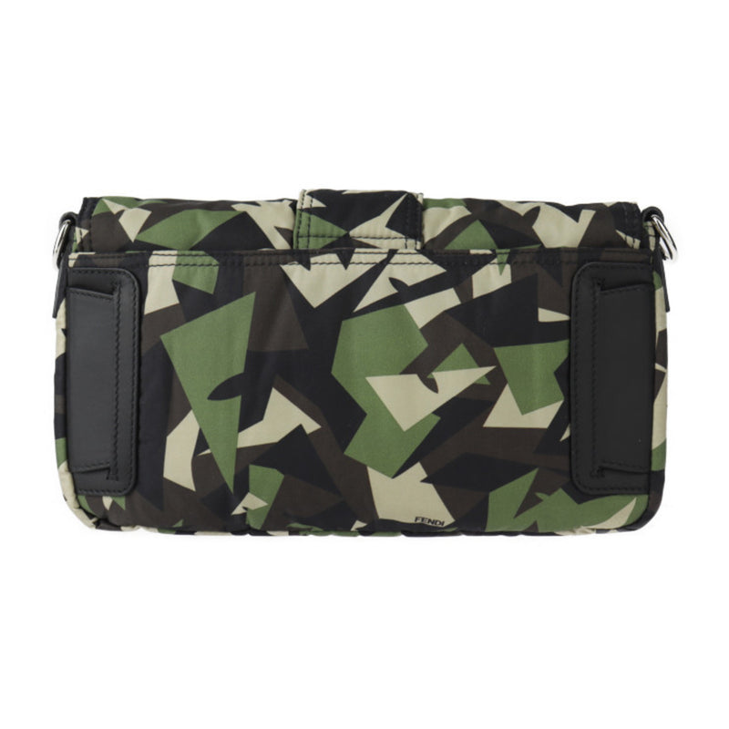 FENDI Mamma Bucket Camouflage Shoulder Bag 7V72 Nylon Leather Green Beige Black Waist Body Clutch 3WAY Military Pattern