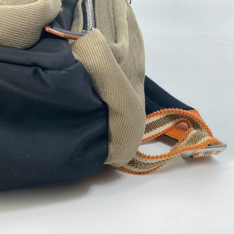 Fendi 7VZ048 Backpack Bag Backpack Black orange x khaki