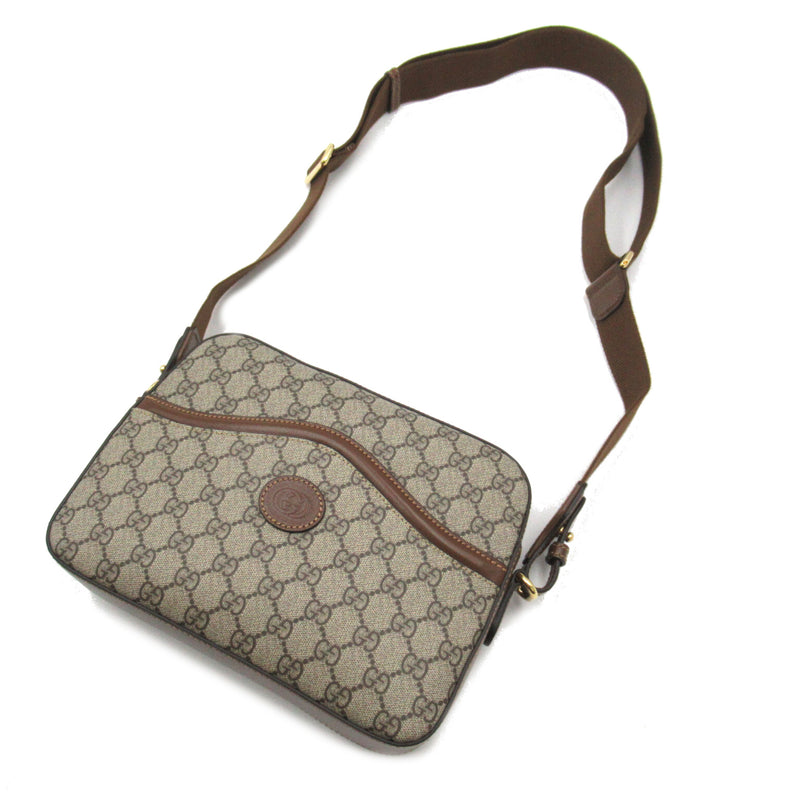 GUCCI GG Supreme Interlocking G Brown PVC coated canvas 67589192THG8563