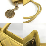 Chanel Reproduction Tote Yellow Handbag CHANEL Coco Mark Caviar Skin