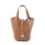 Hermes HERMES Picotin Lock PM Gold Handbag Bag Taurillon Clemence Women's Brown