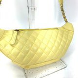 Chanel A57832 Chain Belt Bag Waist Pouch Bag Cross Quilted Matelasse body bag yellow GoldHardware