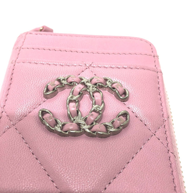 Chanel CC Mark CC wallet/wallet coin purse pink SilverGoldHardware