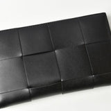 Bottega Veneta Wallet BOTTEGA VENETA Long Intrecciato Zip Up Around 649607 Calf Black