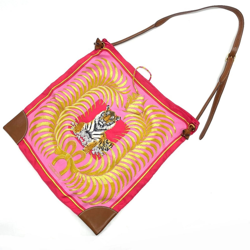 Hermes Tiger pattern Bag Crossbody Shoulder Bag Pink Based