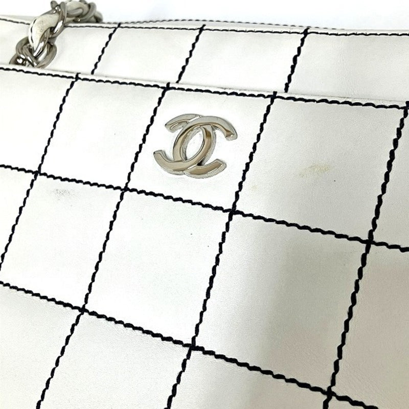 CHANEL Chocolate Bar Wild Stitch Lambskin Chain Shoulder Bag for Women