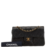 CHANEL Matelasse 23 Double Flap Chain Shoulder Bag Black Lambskin Women's