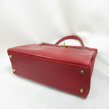 HERMES Kelly 32 inner sewn handbag Red Box calf leather Calfskin (cowhide)