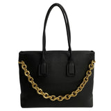 BOTTEGA VENETA The Chain Leather Tote Bag Handbag Black 92686