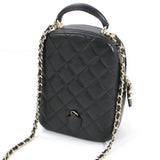 CHANEL Backpack Shoulder Bag 2way Chain Handle Matelasse Coco Mark Lambskin Black AP3753 Women's Handbag BB3415